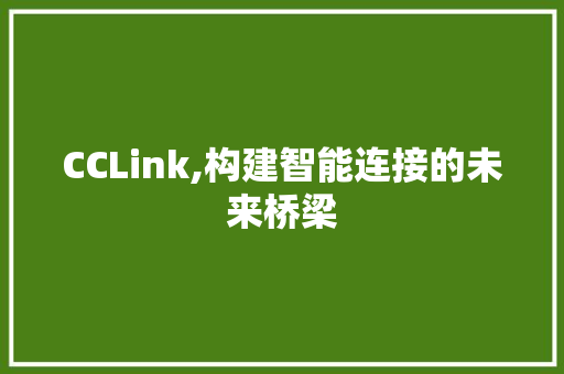 CCLink,构建智能连接的未来桥梁