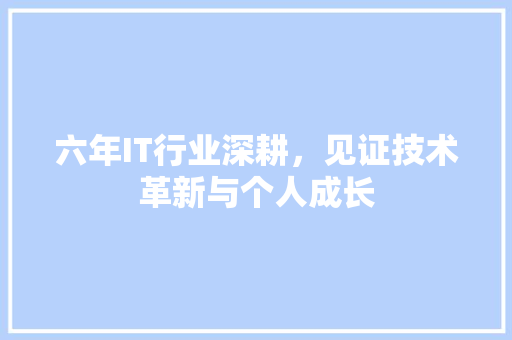 六年IT行业深耕，见证技术革新与个人成长 必应SEO