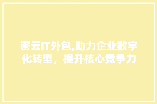 密云IT外包,助力企业数字化转型，提升核心竞争力