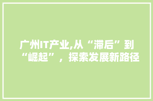 广州IT产业,从“滞后”到“崛起”，探索发展新路径