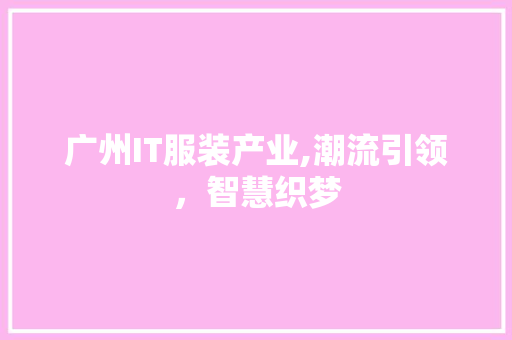 广州IT服装产业,潮流引领，智慧织梦 GoogleSEO