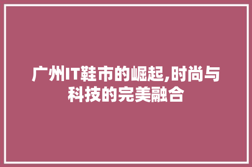 广州IT鞋市的崛起,时尚与科技的完美融合 搜狗SEO
