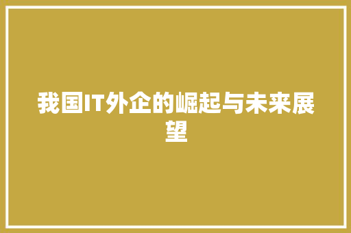 我国IT外企的崛起与未来展望 神马SEO