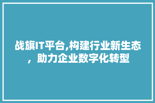战旗IT平台,构建行业新生态，助力企业数字化转型