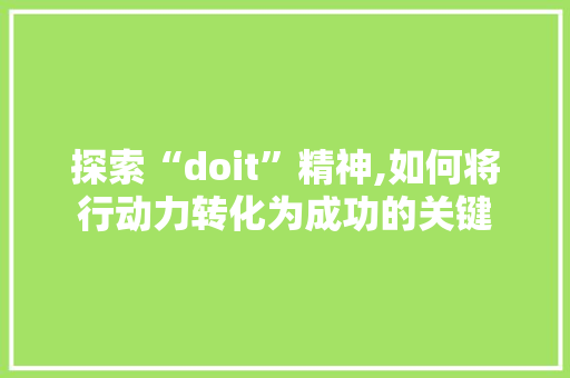 探索“doit”精神,如何将行动力转化为成功的关键