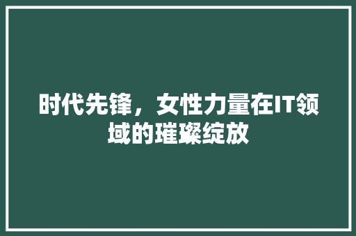 时代先锋，女性力量在IT领域的璀璨绽放