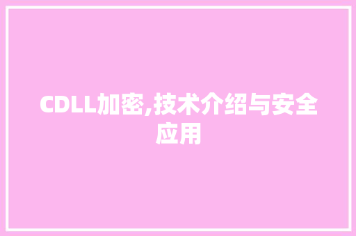 CDLL加密,技术介绍与安全应用 神马SEO