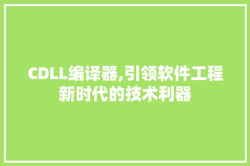 CDLL编译器,引领软件工程新时代的技术利器 必应SEO