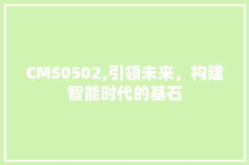 CMS0502,引领未来，构建智能时代的基石 GoogleSEO
