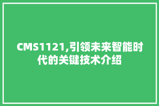 CMS1121,引领未来智能时代的关键技术介绍 GoogleSEO