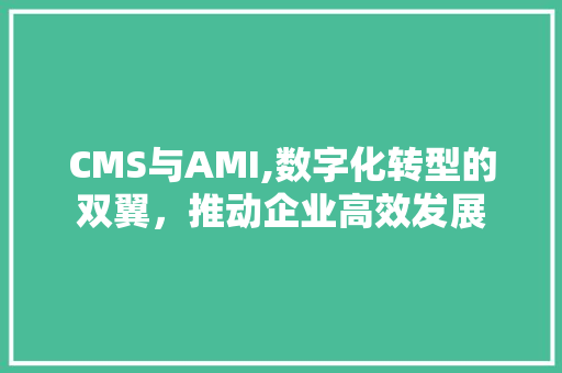 CMS与AMI,数字化转型的双翼，推动企业高效发展 百度SEO