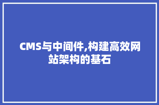 CMS与中间件,构建高效网站架构的基石 百度SEO
