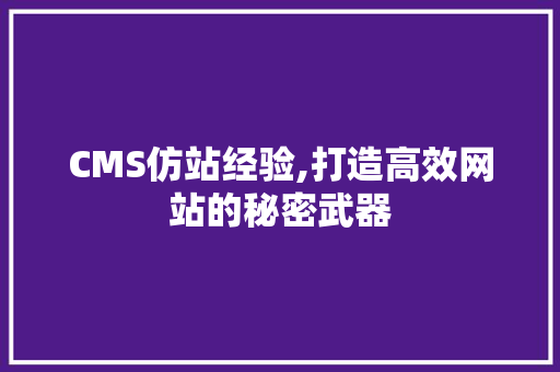 CMS仿站经验,打造高效网站的秘密武器 搜狗SEO