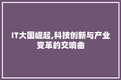 IT大国崛起,科技创新与产业变革的交响曲 搜狗SEO