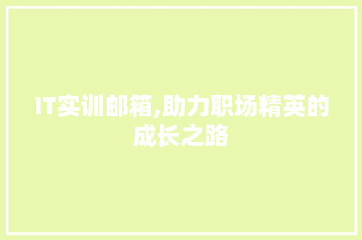 IT实训邮箱,助力职场精英的成长之路 必应SEO