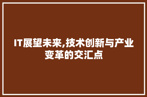 IT展望未来,技术创新与产业变革的交汇点