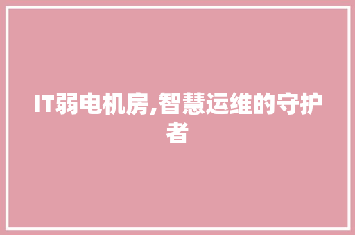 IT弱电机房,智慧运维的守护者 神马SEO