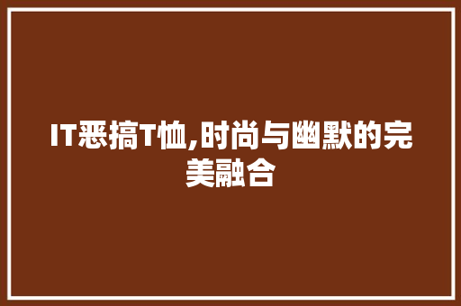 IT恶搞T恤,时尚与幽默的完美融合