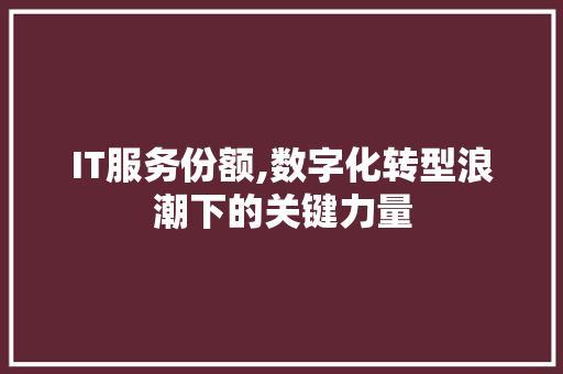 IT服务份额,数字化转型浪潮下的关键力量