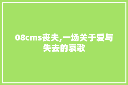 08cms丧夫,一场关于爱与失去的哀歌 神马SEO