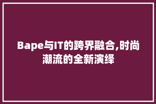 Bape与IT的跨界融合,时尚潮流的全新演绎 必应SEO