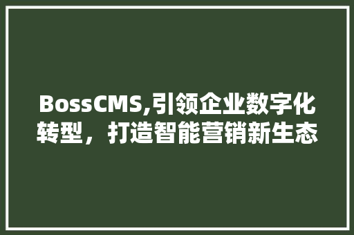 BossCMS,引领企业数字化转型，打造智能营销新生态 百度SEO