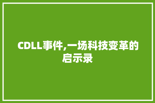 CDLL事件,一场科技变革的启示录 必应SEO