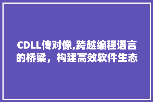 CDLL传对像,跨越编程语言的桥梁，构建高效软件生态 GoogleSEO
