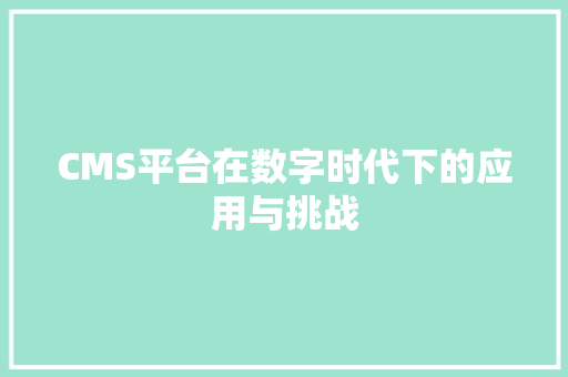 CMS平台在数字时代下的应用与挑战 百度SEO