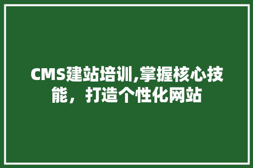 CMS建站培训,掌握核心技能，打造个性化网站 必应SEO
