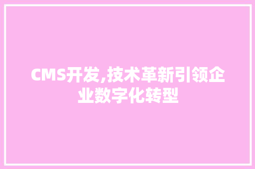 CMS开发,技术革新引领企业数字化转型 必应SEO