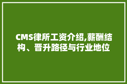 CMS律所工资介绍,薪酬结构、晋升路径与行业地位 搜狗SEO