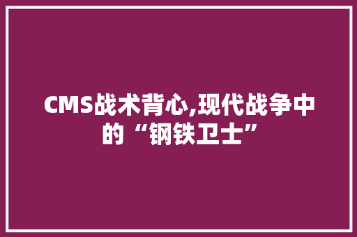 CMS战术背心,现代战争中的“钢铁卫士” 百度SEO