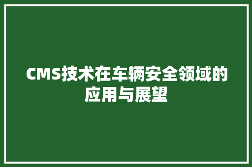CMS技术在车辆安全领域的应用与展望 搜狗SEO