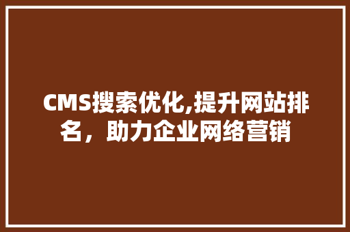 CMS搜索优化,提升网站排名，助力企业网络营销 GoogleSEO
