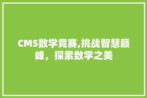 CMS数学竞赛,挑战智慧巅峰，探索数学之美 GoogleSEO