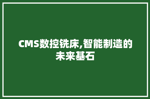 CMS数控铣床,智能制造的未来基石 神马SEO