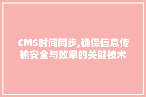 CMS时间同步,确保信息传输安全与效率的关键技术 GoogleSEO