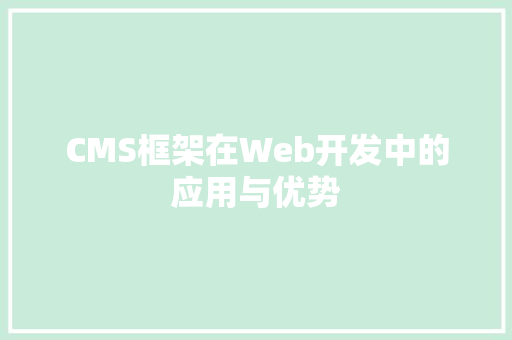 CMS框架在Web开发中的应用与优势 神马SEO