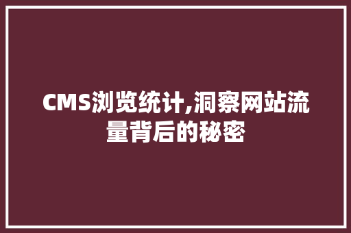 CMS浏览统计,洞察网站流量背后的秘密 必应SEO