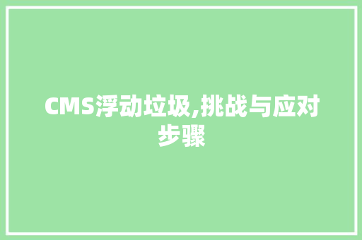 CMS浮动垃圾,挑战与应对步骤 百度SEO