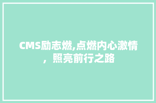 CMS励志燃,点燃内心激情，照亮前行之路 必应SEO