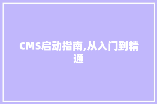 CMS启动指南,从入门到精通 百度SEO