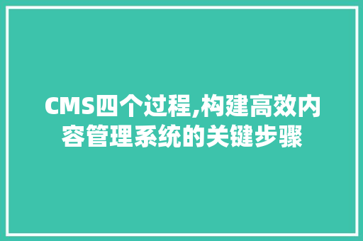 CMS四个过程,构建高效内容管理系统的关键步骤 必应SEO