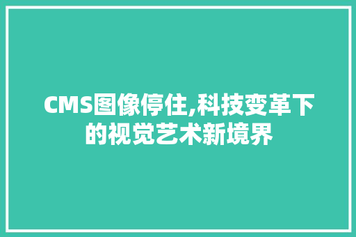 CMS图像停住,科技变革下的视觉艺术新境界 GoogleSEO