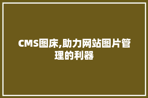 CMS图床,助力网站图片管理的利器 神马SEO