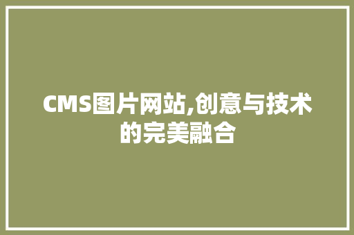 CMS图片网站,创意与技术的完美融合