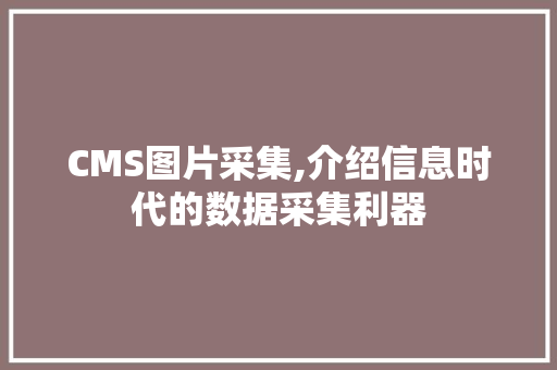 CMS图片采集,介绍信息时代的数据采集利器 百度SEO