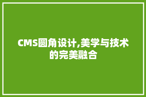 CMS圆角设计,美学与技术的完美融合 必应SEO