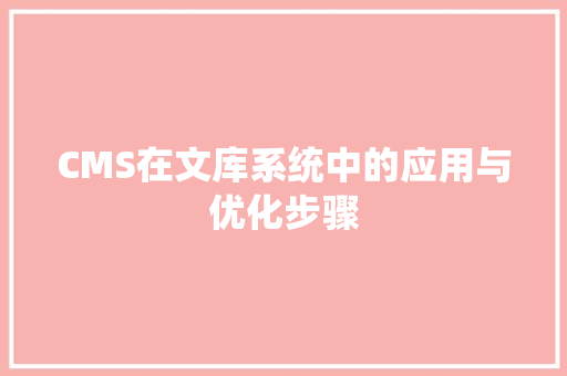 CMS在文库系统中的应用与优化步骤 百度SEO